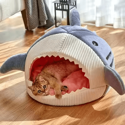 Niche Chat - SharkCave™ - Bleu - Le royaume des chats