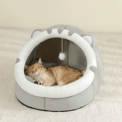 Niche pour Chat - CozyCatBed™ - Gris - Le royaume des chats