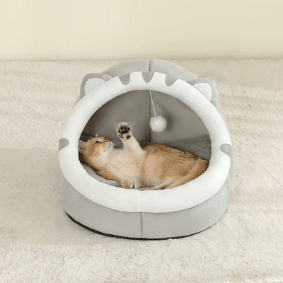 Niche pour Chat - CozyCatBed™ - Gris - Le royaume des chats