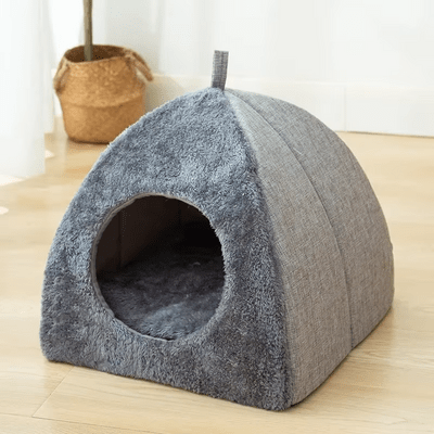 Niche pour Chat - TriCatCave™ - Gris - Le royaume des chats